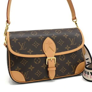 Louis Vuitton Diane NM Shoulder Bag Monogram Canvas Leather Brown